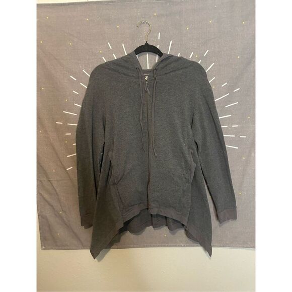 Eileen Fisher Tops - Eileen Fisher Hooded Asymetrical Hem Jacket